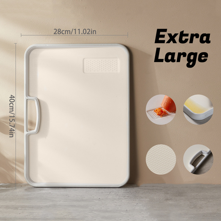 Double Sided Cutting Board Anti Spill Non Slip with Grinding Zone White 4