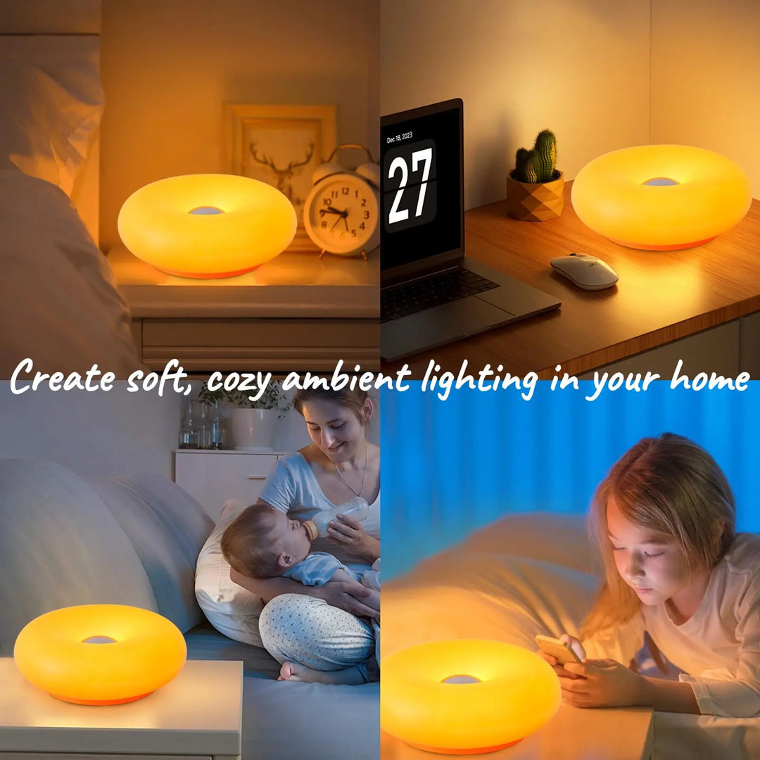 Doughnut LED Night Lamp Touch and Remote Control 16 Colors 5