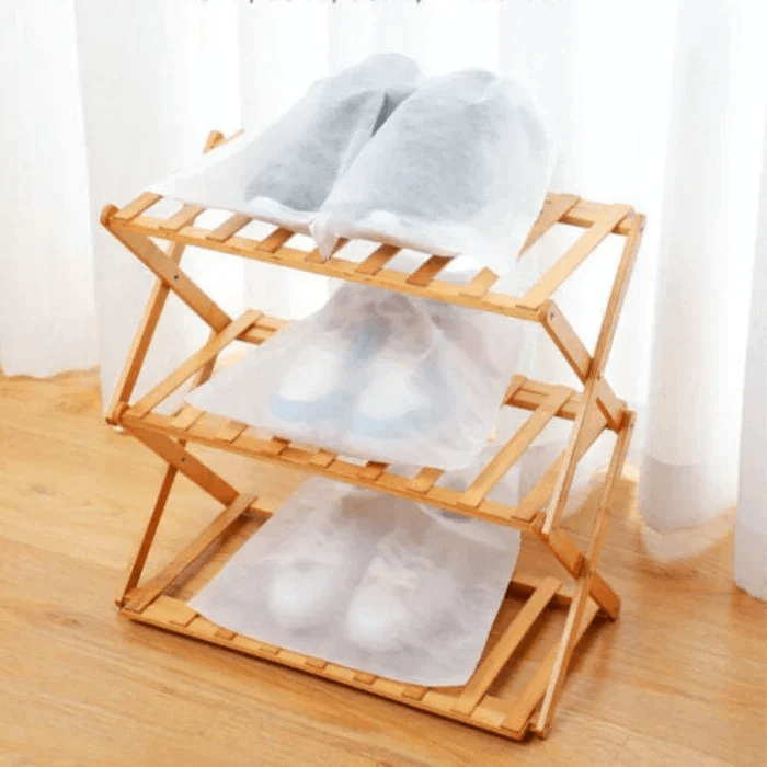 Drawstring Shoe Storage Bags 12.6 x 18.9 Inch White 4
