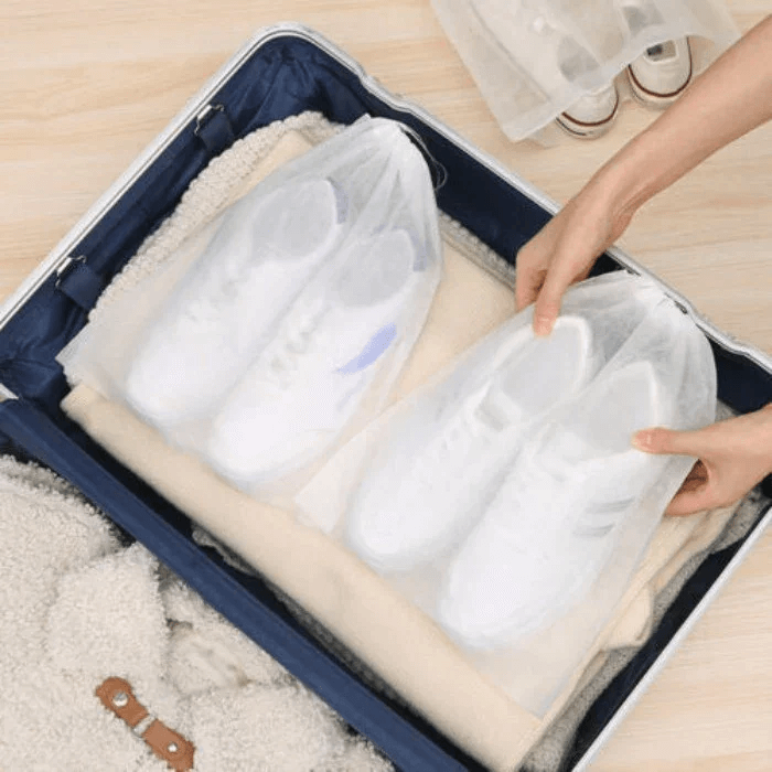 Drawstring Shoe Storage Bags 12.6 x 18.9 Inch White 5