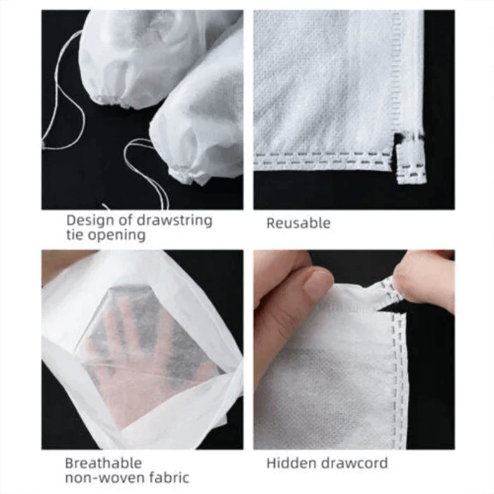 Drawstring Shoe Storage Bags 12.6 x 18.9 Inch White 7