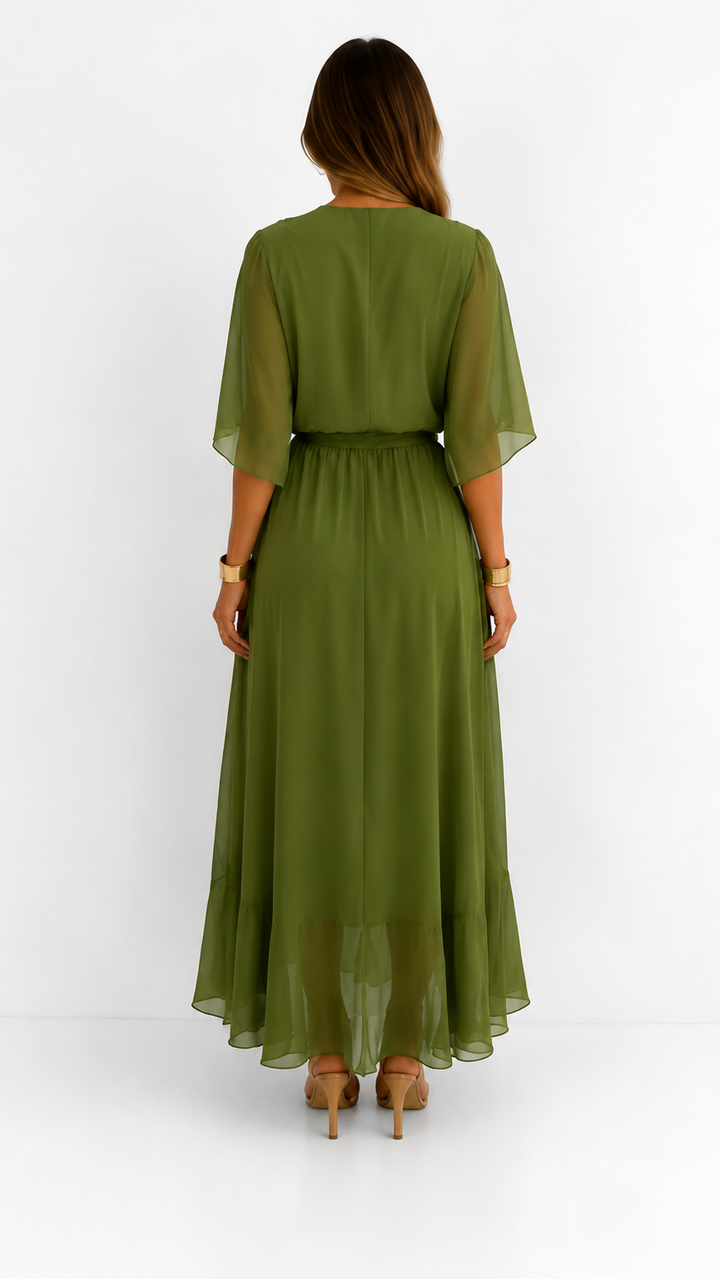 LOTTIE | TUMMY COVERAGE WRAP MAXI DRESS