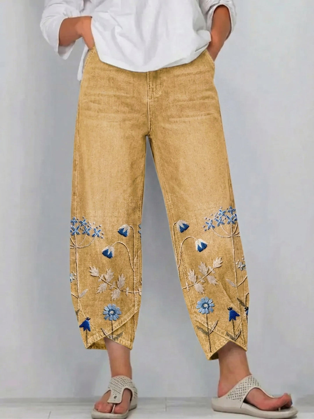 VELMA | FORGIVING FIT EMBROIDERED TROUSERS