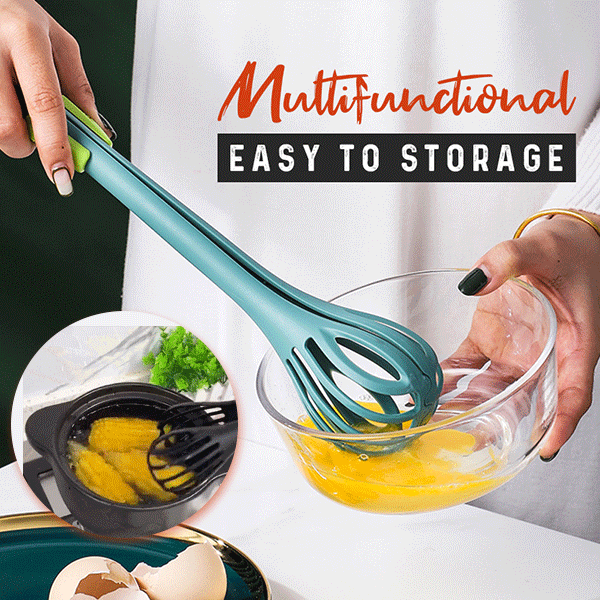 Egg Whisk and Food Tongs 2 in 1 Kitchen Tool 11 Inch 3