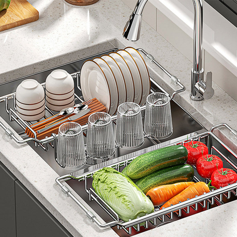 Expandable Over the Sink Dish Rack Stainless Steel 16.7 to 21.7 Inch 1