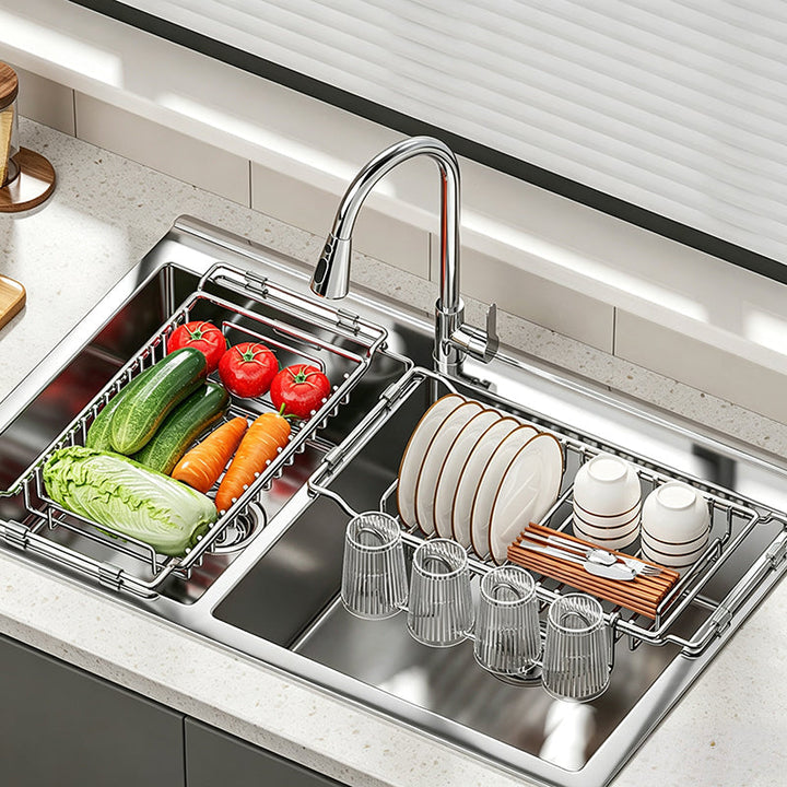 Expandable Over the Sink Dish Rack Stainless Steel 16.7 to 21.7 Inch 3