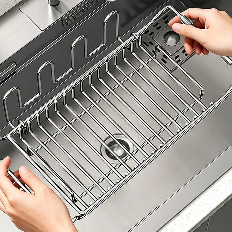 Expandable Over the Sink Dish Rack Stainless Steel 16.7 to 21.7 Inch 7