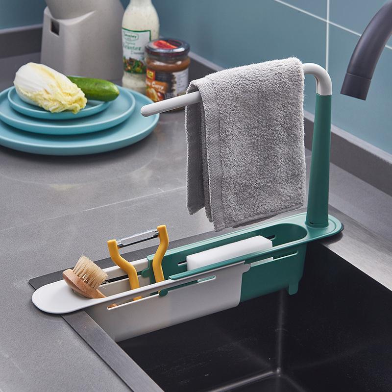 Expandable Sink Caddy with Towel Bar 5