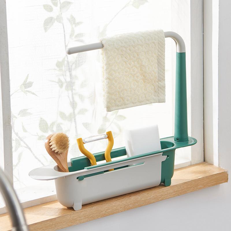 Expandable Sink Caddy with Towel Bar 7