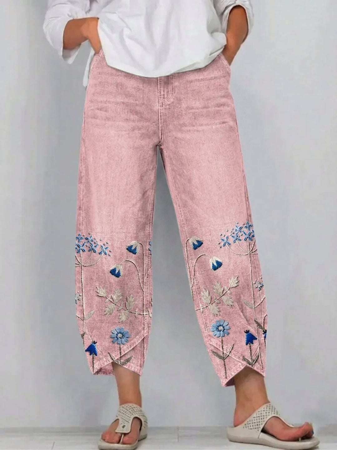 VELMA | FORGIVING FIT EMBROIDERED TROUSERS