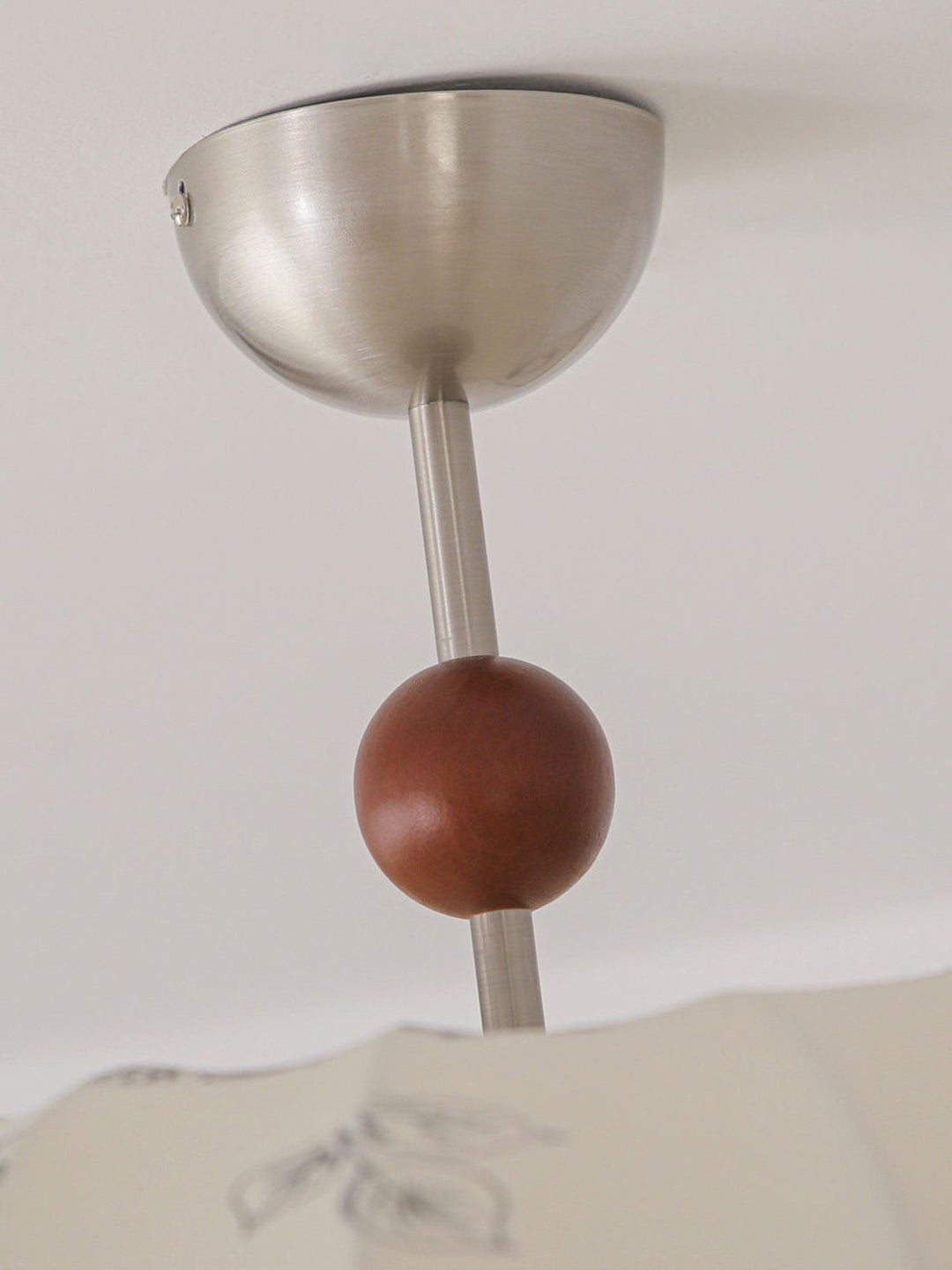 Fabric Lantern Pendant Light Wood Ball Accents 17.7 in Set of 2 7