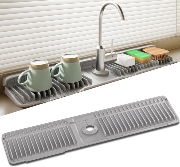 Faucet Splash Guard Mat Silicone 17.7 x 5.5 Inch 1