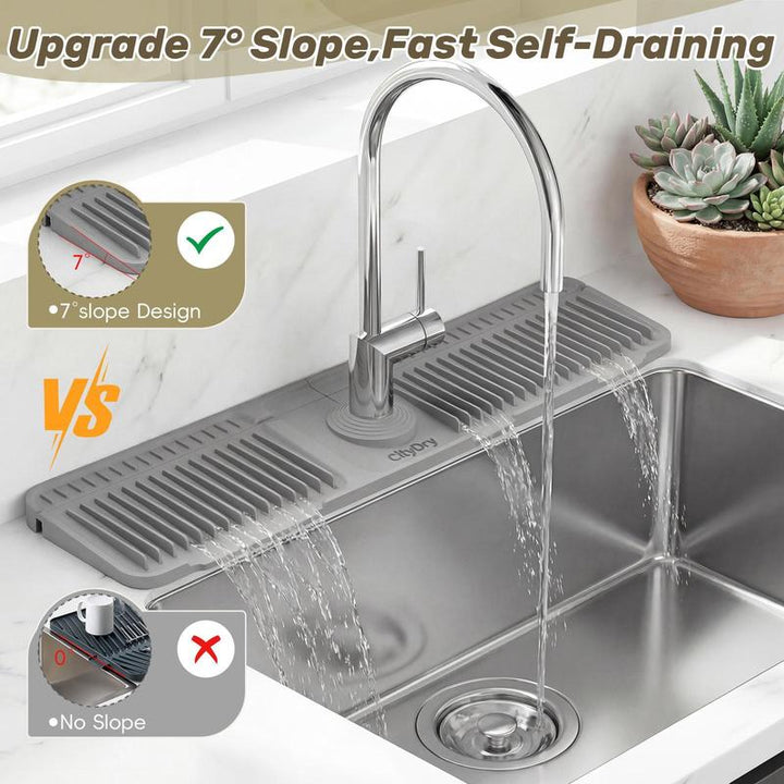 Faucet Splash Guard Mat Silicone 17.7 x 5.5 Inch 2