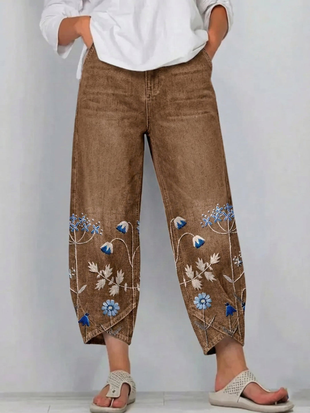 VELMA | FORGIVING FIT EMBROIDERED TROUSERS