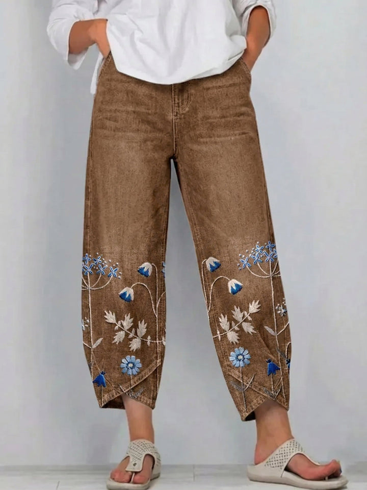 VELMA | FORGIVING FIT EMBROIDERED TROUSERS