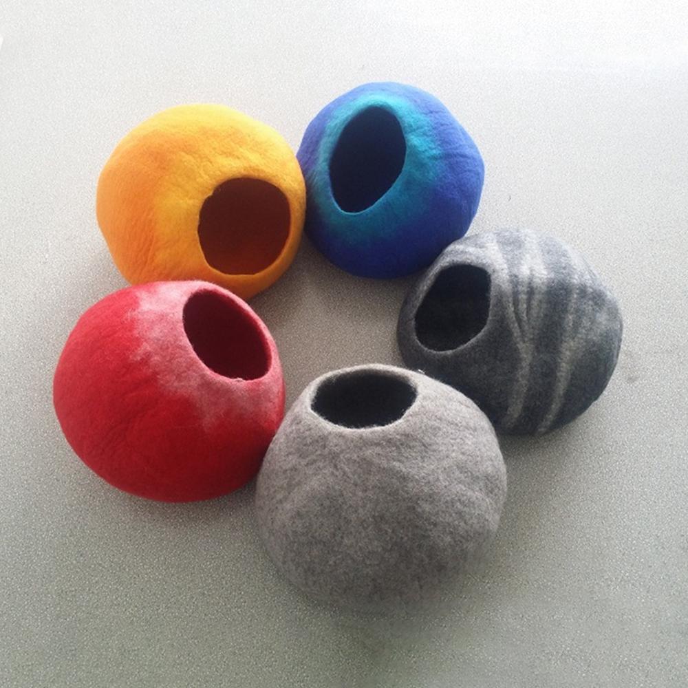 Felted Wool Cat Cave Bed 18.9 x 14.2 Inch 2