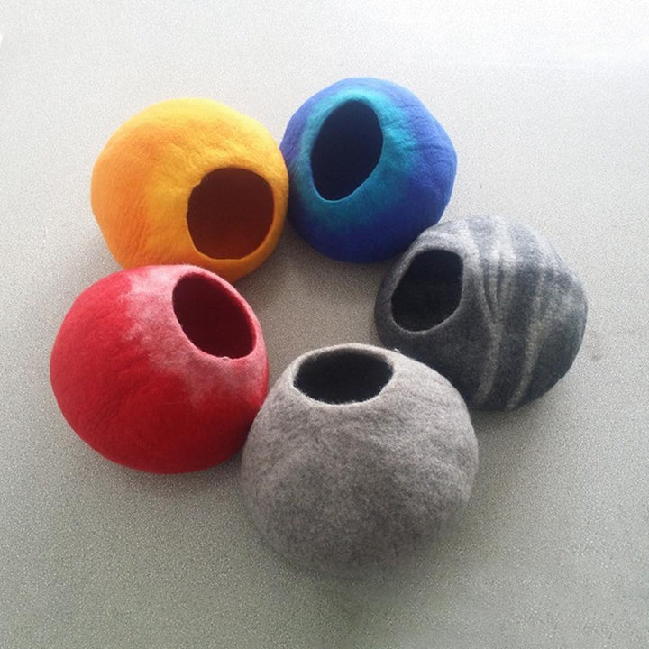 Felted Wool Cat Cave Bed 18.9 x 14.2 Inch 2