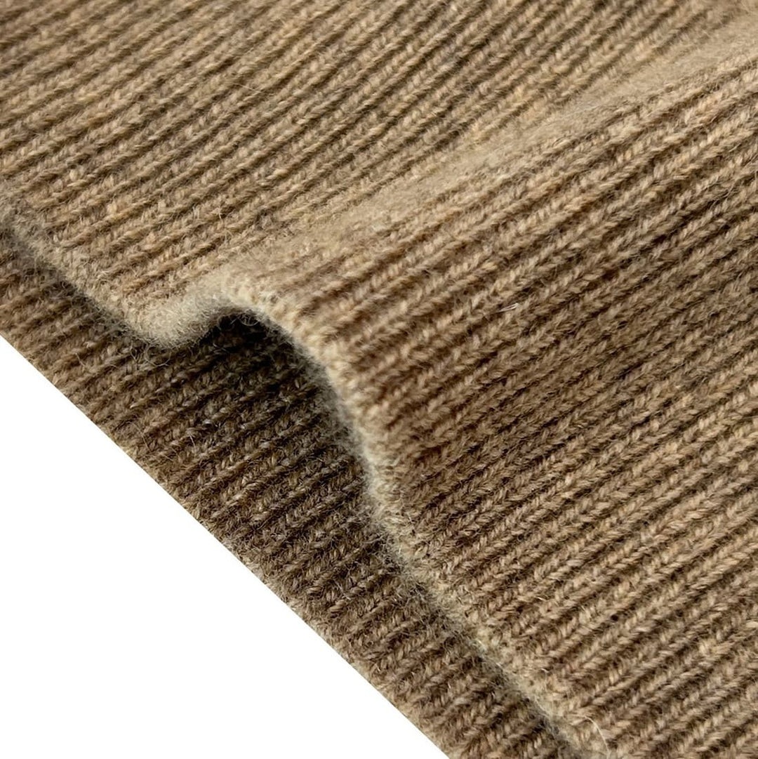 Fine Gauge Wool Blend Quarter Zip Sweater Camel 3