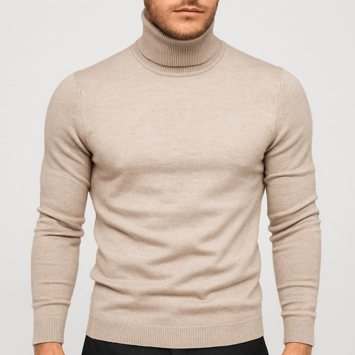Fine Knit Turtleneck Sweater Beige 1