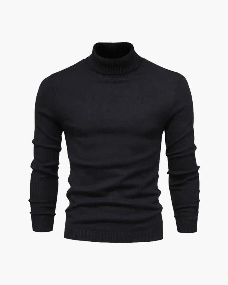 Fine Knit Turtleneck Sweater Black 2