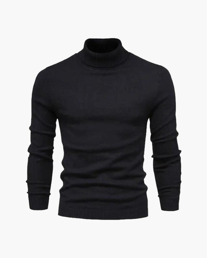 Fine Knit Turtleneck Sweater Black 2