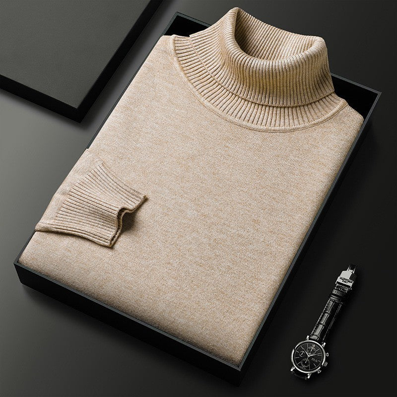 Fine Knit Turtleneck Sweater Set of 2 Beige 1