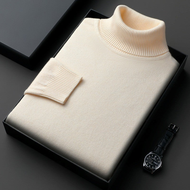 Fine Knit Turtleneck Sweater Set of 2 Cream 1