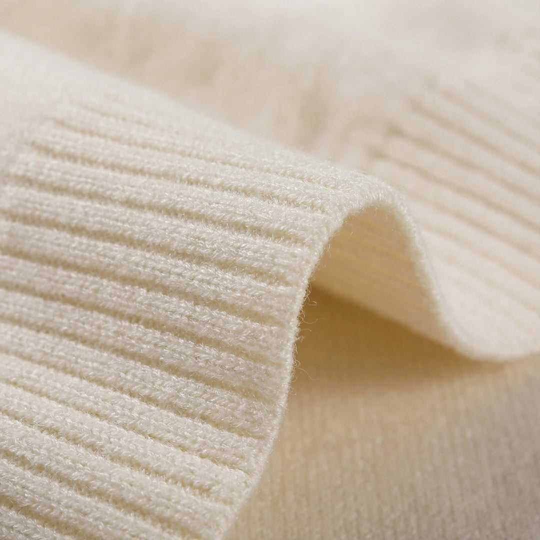 Fine Knit Turtleneck Sweater Set of 2 Cream 2