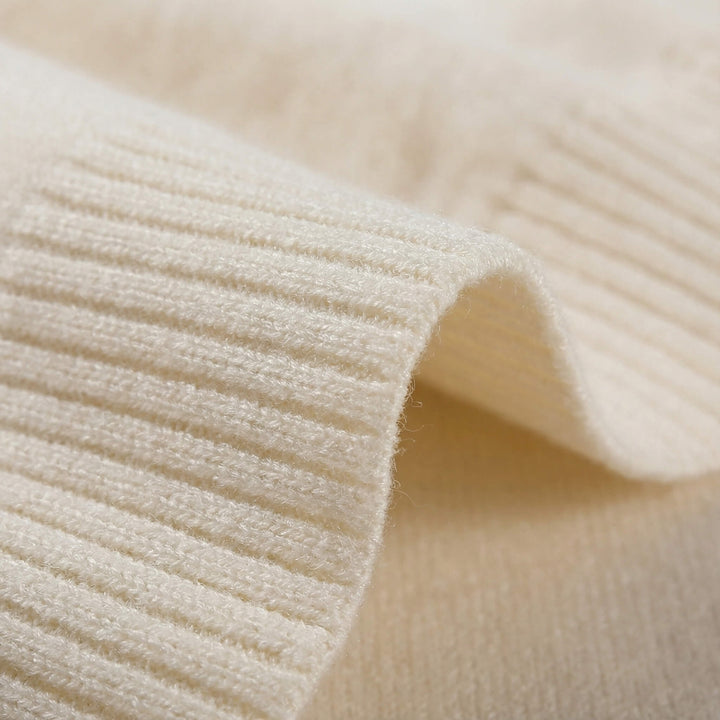 Fine Knit Turtleneck Sweater Set of 2 Cream 2