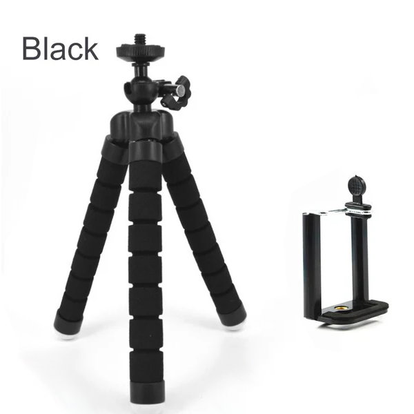 Flexible Octopus Tripod with Phone Holder Set of 3 Black 1