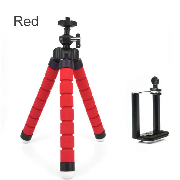 Flexible Octopus Tripod with Phone Holder Set of 3 Red 1