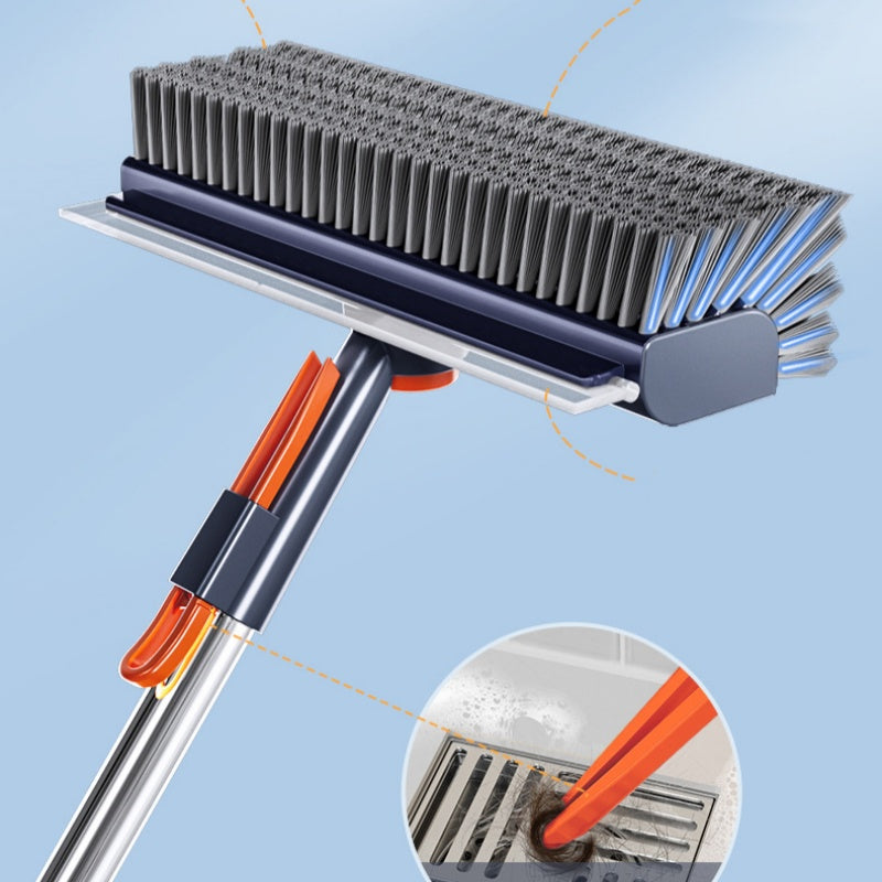 Floor Scrub Brush 3 in 1 with Squeegee 54.3 Inch Handle 2