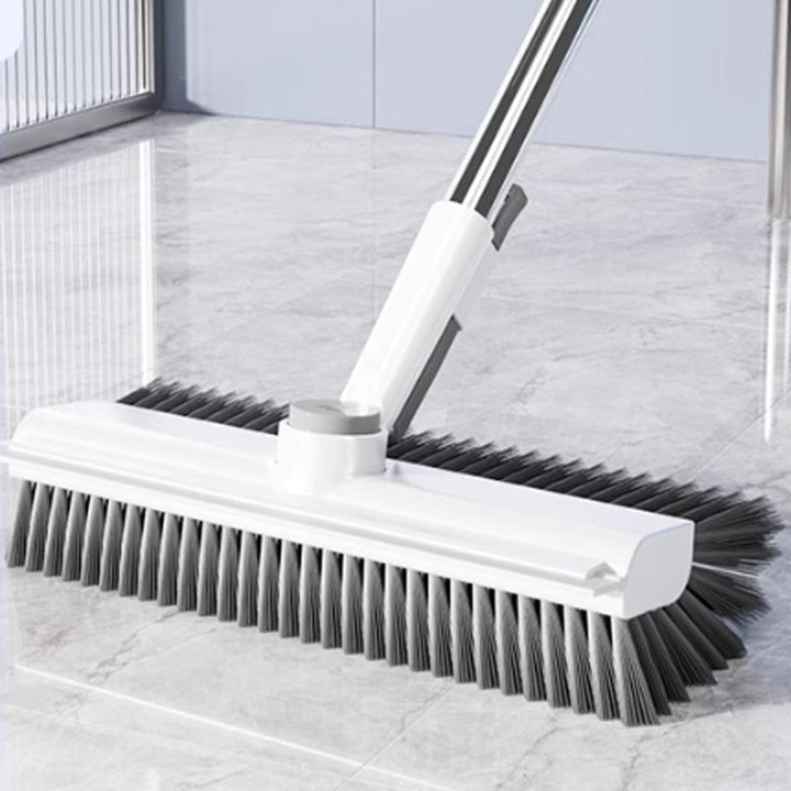 Floor Scrub Brush 3 in 1 with Squeegee 54.3 Inch Handle White 2