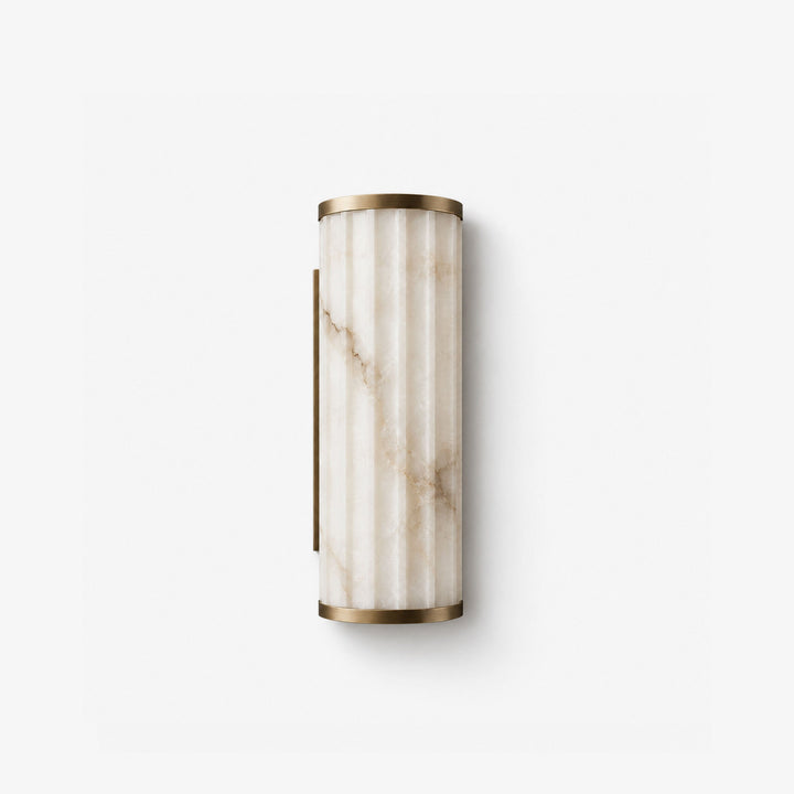 Fluted Alabaster Wall Sconce Half Cylinder LED 14.2 in Set of 2 1