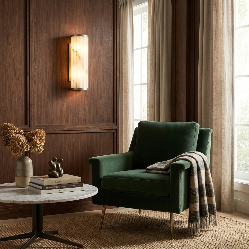 Fluted Alabaster Wall Sconce Half Cylinder LED 14.2 in Set of 2 2