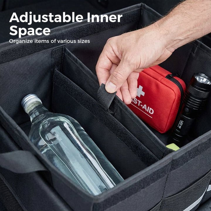 Foldable Car Trunk Organizer with Lid 55 Liter Oxford Set of 2 3