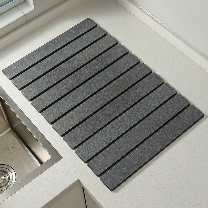 Foldable Diatom Mud Dish Drying Mat Dark Gray, 15.75 x 11.81 in 1