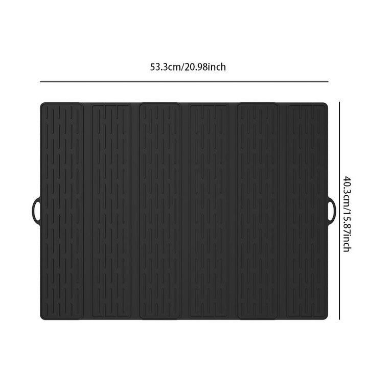 Foldable Silicone Dish Drying Mat 20.98 x 15.94 Inch Set of 2 Black 1