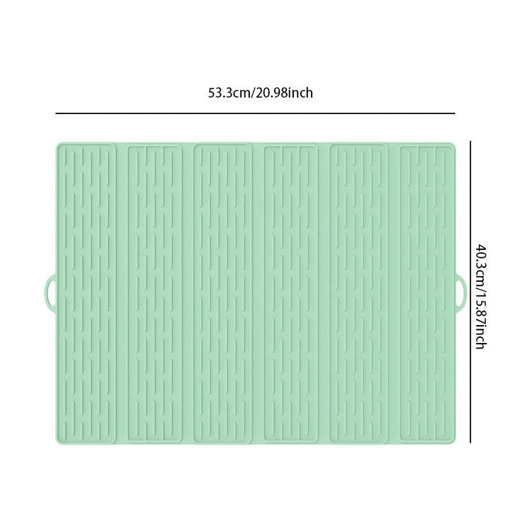 Foldable Silicone Dish Drying Mat 20.98 x 15.94 Inch Set of 2 Green 1
