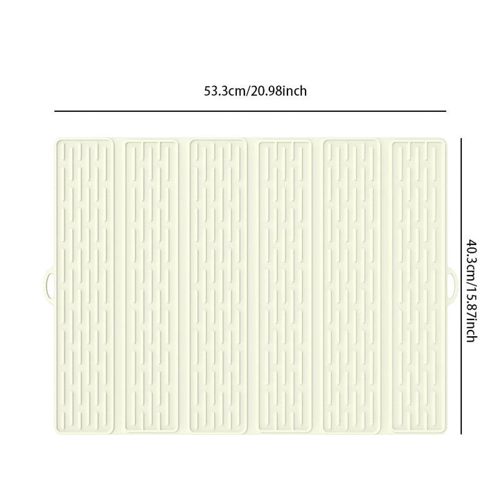Foldable Silicone Dish Drying Mat 20.98 x 15.94 Inch Set of 2 Off White 1