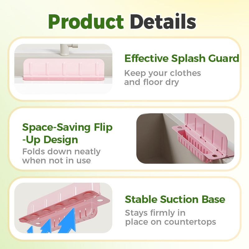 Foldable Sink Splash Guard with Suction Cups 13.9 Inch 6