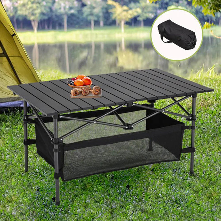 Folding Camping Table Roll Up Top Carbon Steel 1