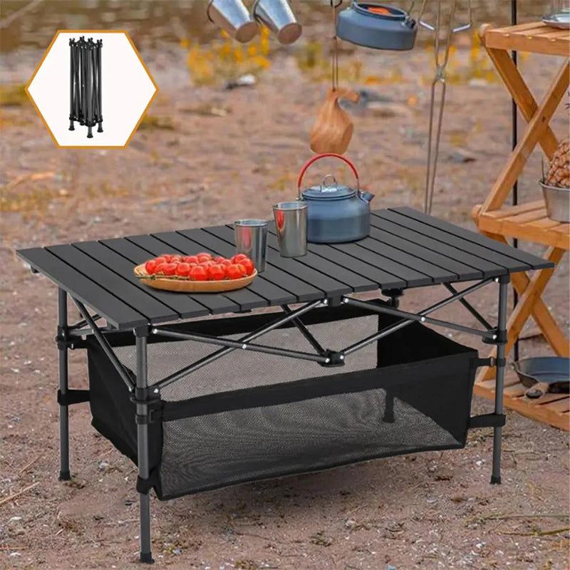 Folding Camping Table Roll Up Top Carbon Steel 2