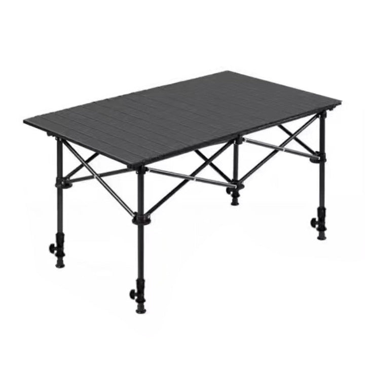 Folding Camping Table Roll Up Top Carbon Steel Black 2