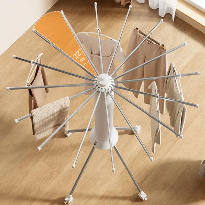 Folding Clothes Drying Rack Umbrella Style 4 Legs White 3