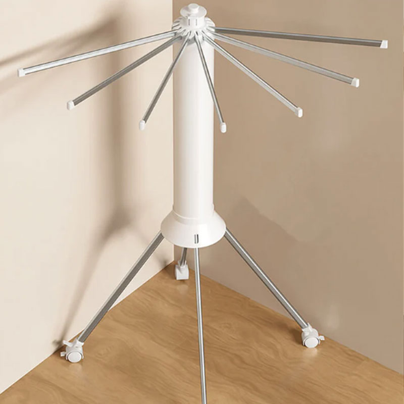 Folding Clothes Drying Rack Umbrella Style 4 Legs White 4