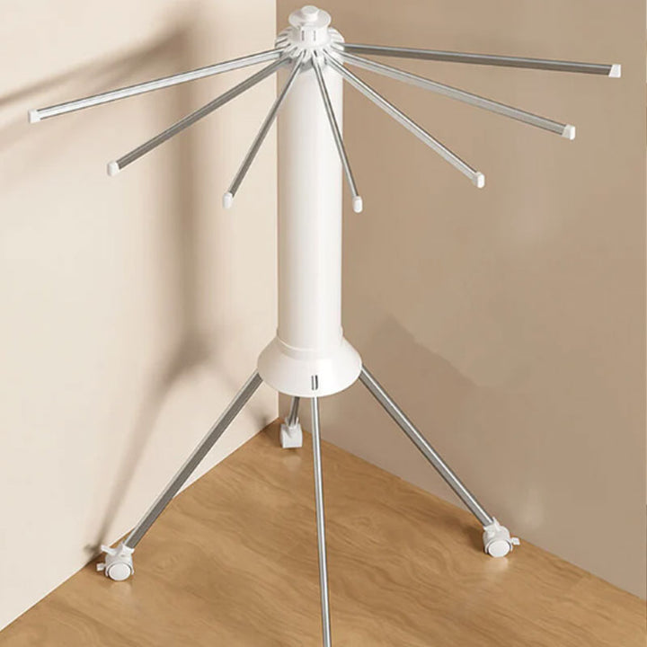 Folding Clothes Drying Rack Umbrella Style 4 Legs White 4