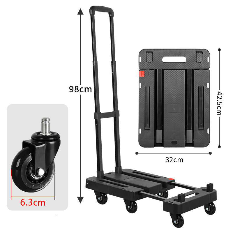 Folding Hand Truck 330 lb with Telescopic Handle 2.5 Inch Wheels 1