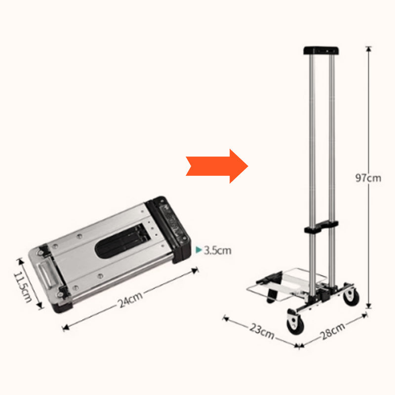Folding Hand Truck Dolly Mini Stainless Steel Set of 3 1