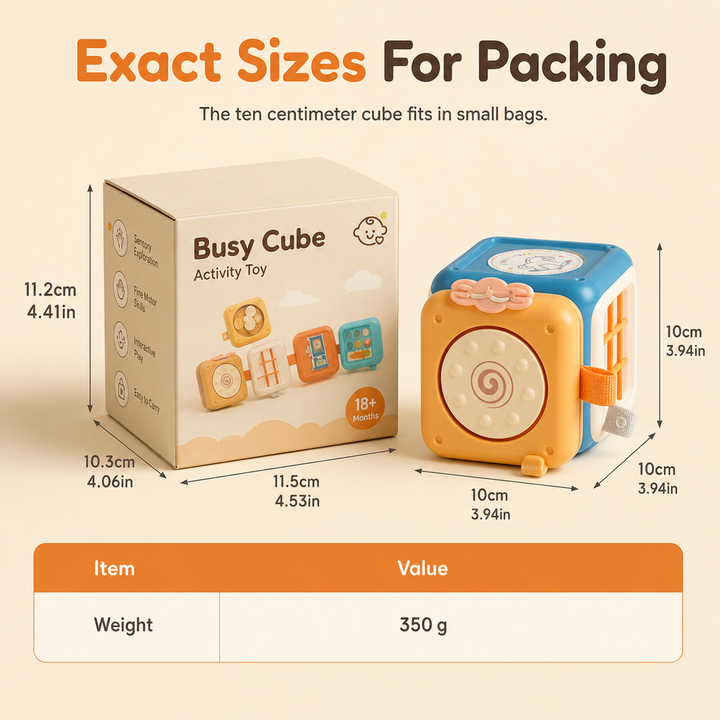 Folding Sensory Activity Cube Toy 3.9 Inch Set of 2 6